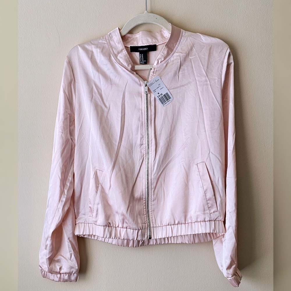 Forever 21 Pink Satin Jacket NWT (M)